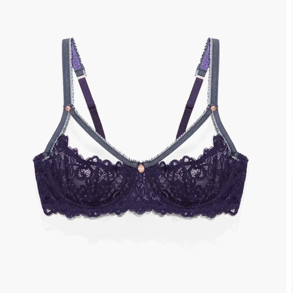 Savage X Fenty Framed In Denim Quarter Cup Bra